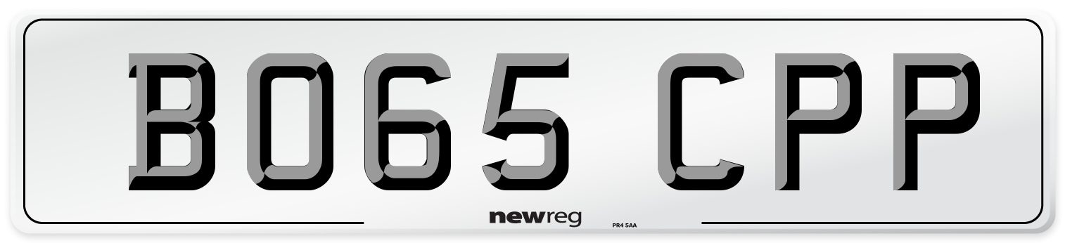 BO65 CPP Number Plate from New Reg